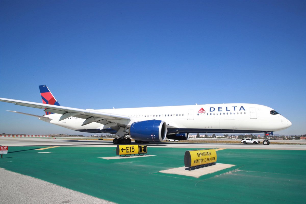 Delta Air Lines is rolling out free Wi-Fi to most of its planes beginning February 1. Pictured here is the Team USA Delta Airlines flight at Los Angeles International Airport before departing for the Beijing 2022 Winter Paralympic Games in February of 2022.