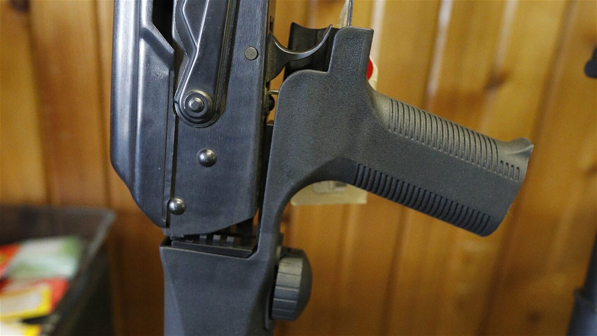<i>George Frey/Getty ImagesFILE</i><br/>An AK-47 with a bump stock is pictured here.