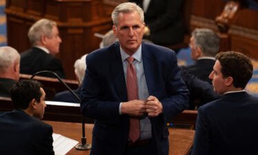 Republican Leader Kevin McCarthy is seen after falling short of the necessary votes to become speaker of the House at the US Capitol in Washington on January 3.