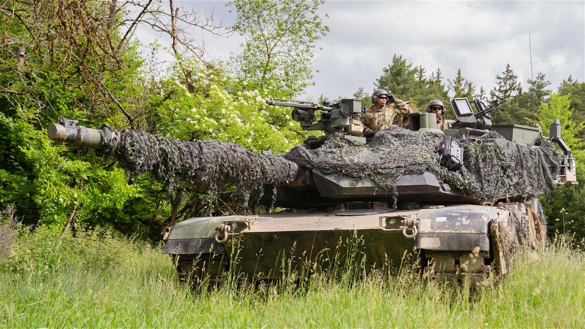 <i>Nicolas Armer/dpa/Getty Images</i><br/>The Biden administration is finalizing plans to send US-made Abrams tanks to Ukraine. Pictured is an M1 Abrams tank during a multinational exercise at the Hohenfels training area in Germany.