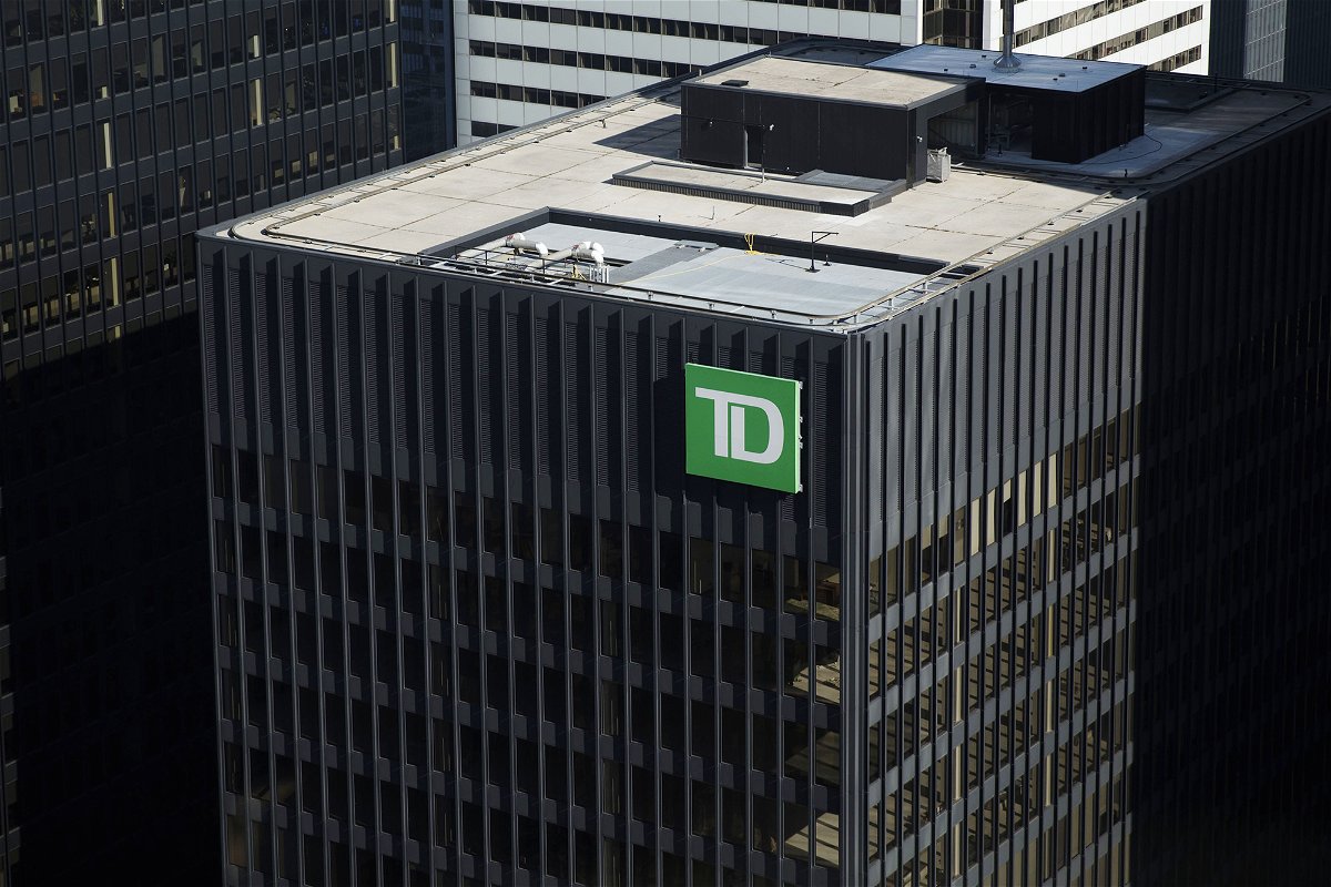 The Toronto-Dominion Bank (TD) headquarters stands in the financial district of Toronto, Ontario, Canada, on Wednesday, July 11, 2018. Canadian stocks were mixed Friday as health care tumbled and energy rose, even as was still on pace for a weekly loss amid escalating trade war risks. Photographer: Brent Lewin/Bloomberg via Getty Images