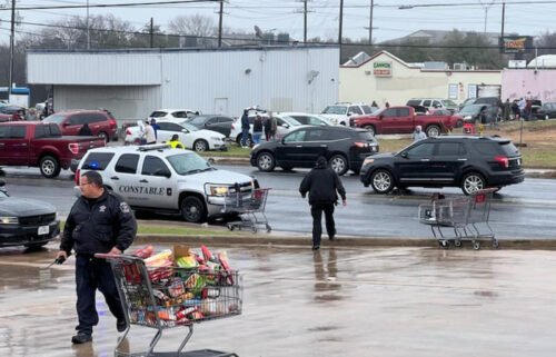 Authorities responded after false rumors about a free food giveaway led to gridlock and fights.
