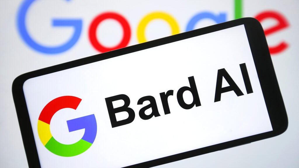 UKRAINE - 2023/02/21: In this photo illustration, Google Bard AI logo seen on a smartphone screen with a Google logo in the background. (Photo Illustration by Pavlo Gonchar/SOPA Images/LightRocket via Getty Images)
