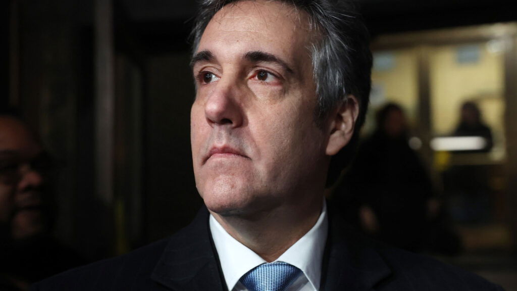 NEW YORK, NEW YORK - MARCH 13: Former Donald Trump lawyer and loyalist Michael Cohen walks out of a Manhattan courthouse after testifying before a grand jury on March 13, 2023 in New York City. The grand jury is investigating payments Cohen arranged and made on behalf of the former president.  (Photo by Spencer Platt/Getty Images)