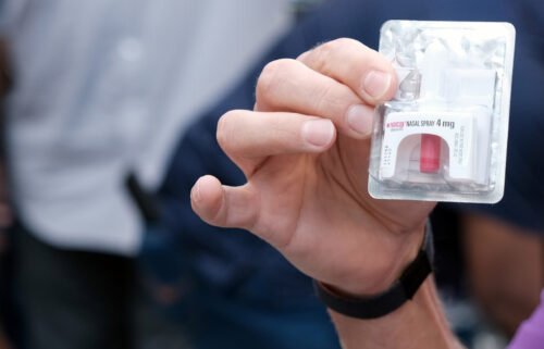 The Brooklyn Community Recovery Center demonstrates how to use Narcan to revive a person in the case of a drug overdose in 2022 in New York City.