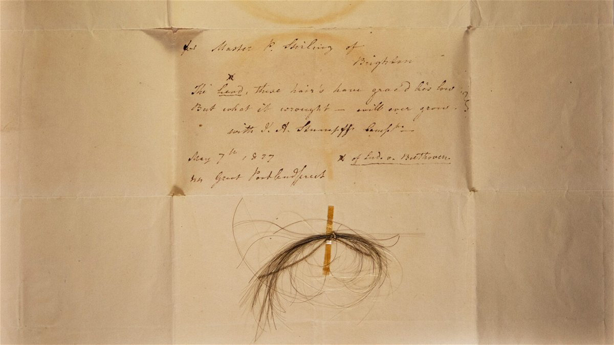 <i>Kevin Brown</i><br/>Researchers have used advances in DNA research to piece together Beethoven’s genome using five preserved locks of his hair.