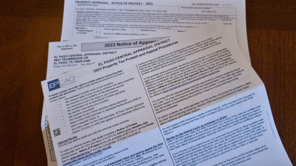 The El Paso Central Appraisal District began mailing the 2023 property appraisals in late March.