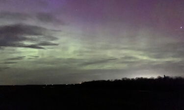 A National Weather Service employee took a photo of the northern lights in Maine on Sunday.