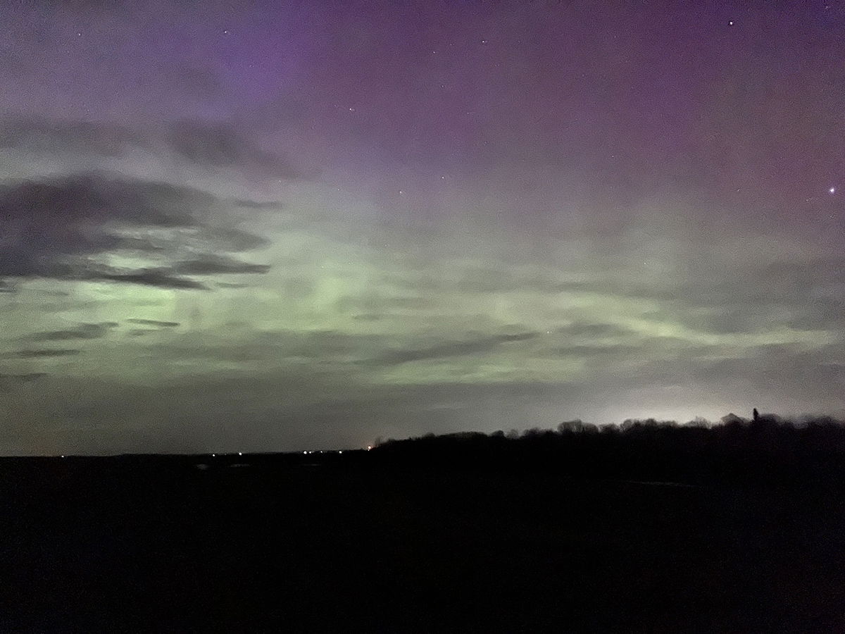 <i>NWS Caribou</i><br/>A National Weather Service employee took a photo of the northern lights in Maine on Sunday.