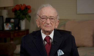 Ferencz speaking with CNN's Christiane Amanpour.