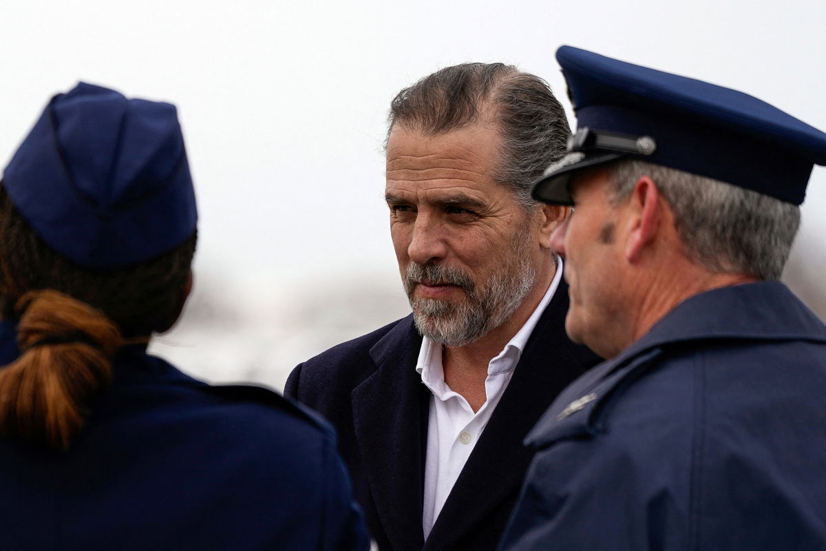 Hunter Biden arrives at at Hancock Field Air National Guard Base after disembarking from Air Force One with his father, U.S. President Joe Biden, in Syracuse, New York, U.S., February 4, 2023. REUTERS/Elizabeth Frantz