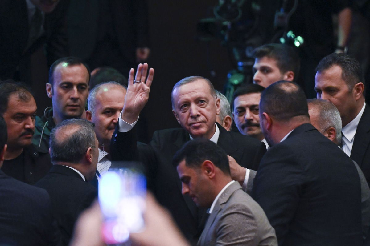 <i>Arif Hudaverdi Yaman/Anadolu Agency/Getty Images</i><br/>Erdogan arrives for a meeting in Istanbul