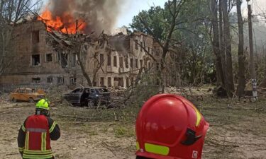 Russian strikes hit a medical facility in the central Ukrainian city of Dnipro on May 26.