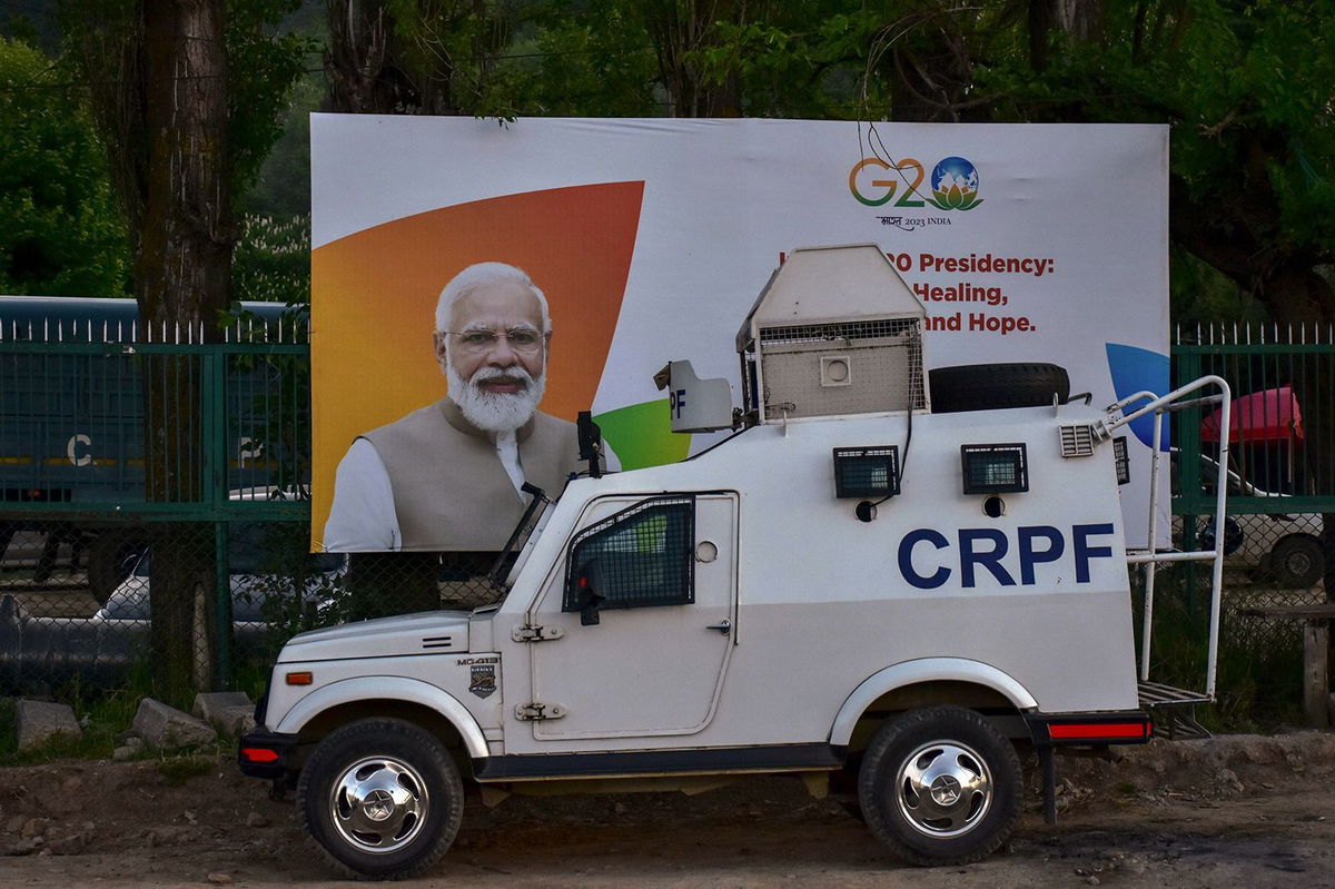 <i>Saqib Majeed/SOPA Images/SIPAPRE/AP</i><br/>An armored vehicle is seen in front of the G20 summit ahead of the G20 summit meeting in Srinagar