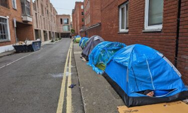 Dozens of asylum-seekers are camping on Grattan Street in Dublin.