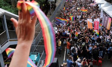 Same-sex marriage supporters celebrate in Taipei after Taiwan became the first place in Asia to legalize same-sex marriage in 2019. The country has on Tuesday granted same-sex couples the right to adopt.