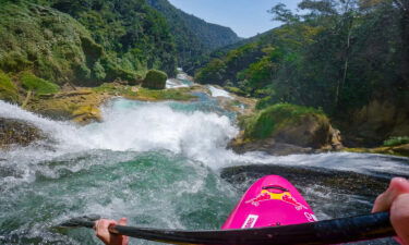 Dane Jackson took his pink kayak to the Santo Domingo Gorge in Mexico -- home to the steepest