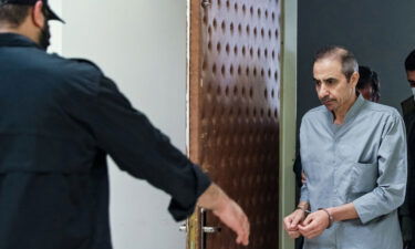 Swedish-Iranian national Habib Farajollah Chaab seen during his trial in Tehran