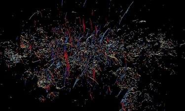 MeerKAT image of the galactic center with color-coded position angles of all filaments.