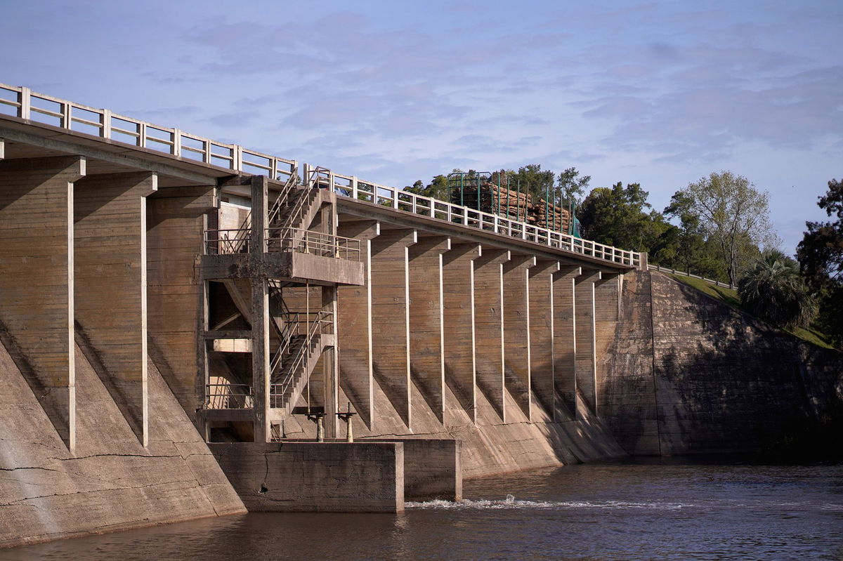 <i>Ana Ferreira/Bloomberg/Getty Images</i><br/>The Canelón Grande Dam is pictured on May 12.