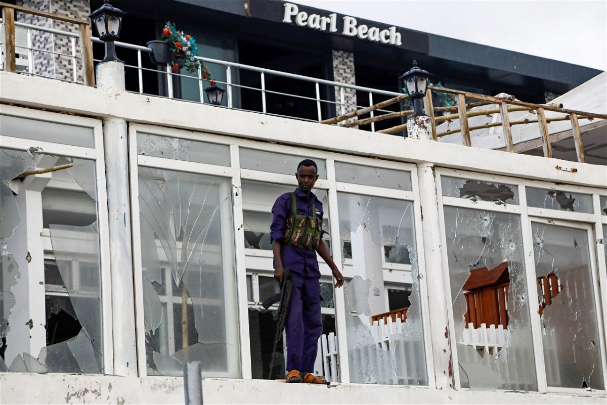 <i>Feisal Omar/Reuters</i><br/>Shattered window panes could be seen at the site of the attack
