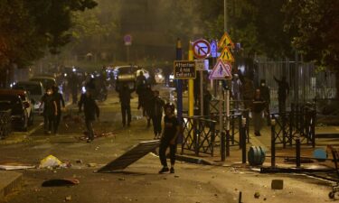 Protesters in Nanterre