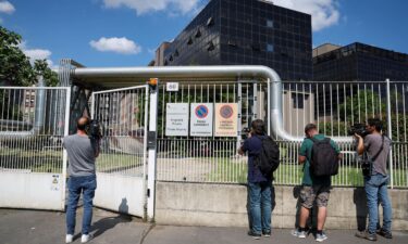 Media outside the San Raffaele hospital