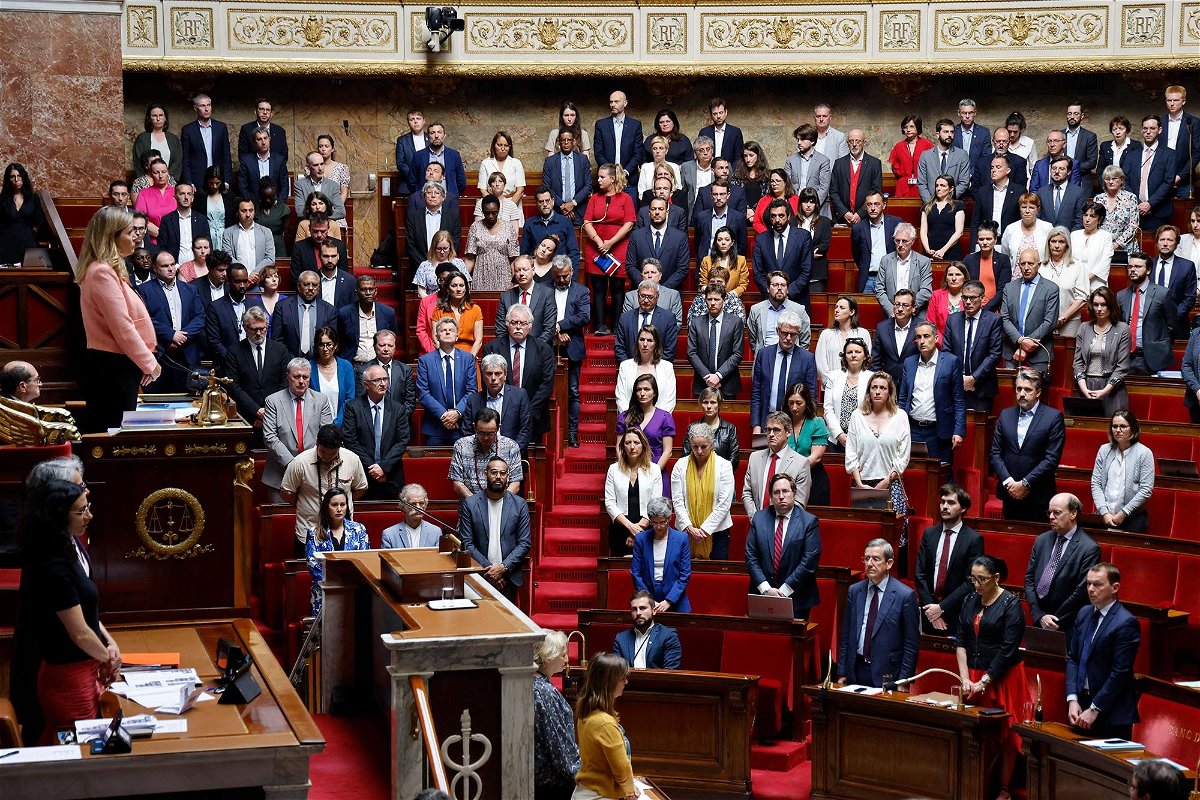 <i>Ludovic Marin/AFP/Getty Images</i><br/>French MPs hold a minute's silence after the knife attack in Annecy.
