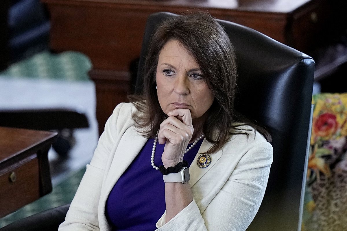 Texas state Sen. Angela Paxton, wife of impeached state Attorney General Ken Paxton, sits in the Senate Chamber at the Texas Capitol in Austin, Texas, on May 29.