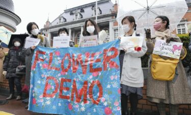 Japanese women hold a protest against sexual violence