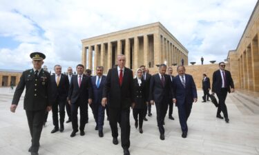 Turkish President Recep Tayyip Erdogan and his cabinet members are pictured here in Ankara