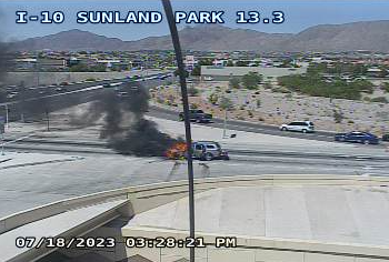 Car On Fire Near I-10 At Sunland Park In West El Paso - KVIA