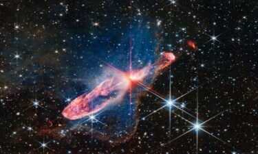 The James Webb Space Telescope captured a high-resolution image of a pair of actively forming stars called Herbig-Haro 46/47. The stellar duo