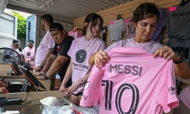 Fans buy Lionel Messi's jersey before his debut for Inter Miami on July 21.