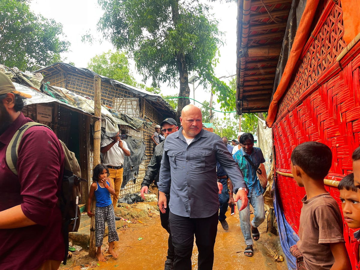 <i>Tanbir Miraj/AFP/Getty Images</i><br/>International Criminal Court prosecutor Karim Khan visits Kutupalong Rohingya refugee camp in Cox's Bazar