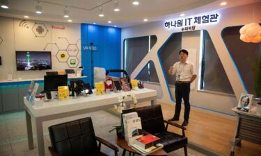 A Hanawon instructor is pictured here in an IT education center for North Korean defectors on July 10.