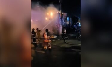 Firefighters fight flames at a bar in Sonora