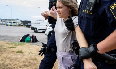 Police remove Greta Thunberg from a climate protest in Malmö