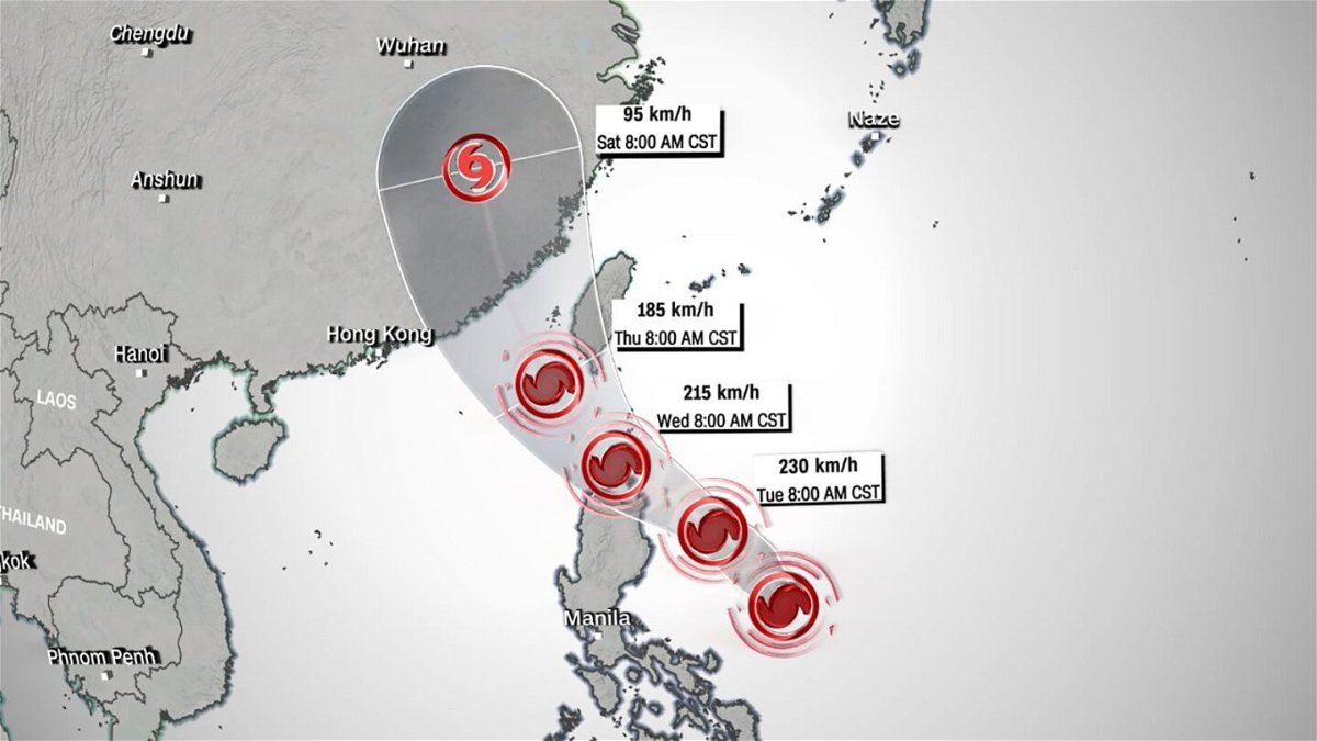 <i>CNN</i><br/>A forecast map showing a potential path for Typhoon Doksuri.