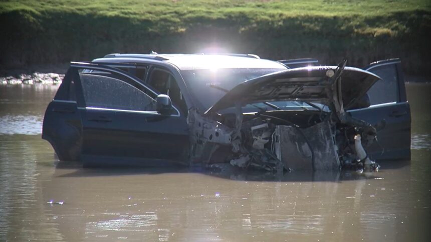 Jeep lands in pond after pursuit, one arrested - KVIA