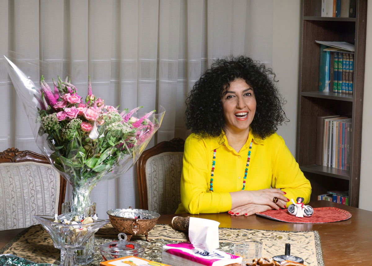 Narges Mohammadi during her medical furlough from prison in 2021 in Tehran.