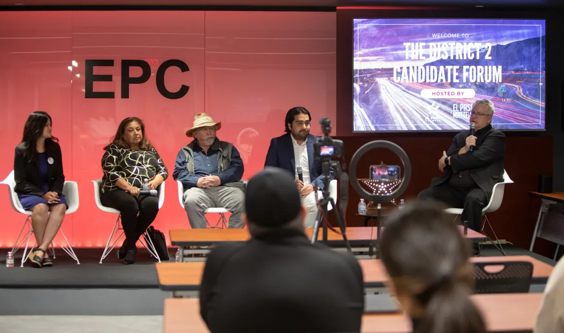 The El Paso Chamber and El Paso Matters host a forum so that voters can learn about the four candidates running for the District 2 City Representative seat, Nov. 14, 2023.
