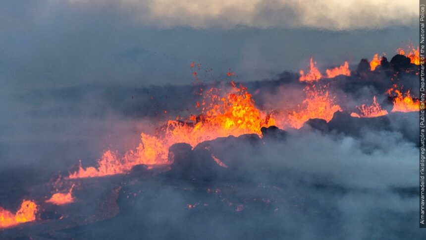 A volcano erupts in southwestern Iceland and spews magma in a ...