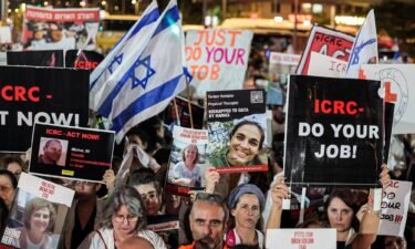 A demonstration demanding the release of Israeli hostage in Tel Aviv.