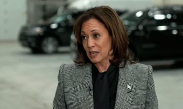 Vice President Kamala Harris answers a question during an interview with CNN's Laura Coates in Wisconsin on January 22.