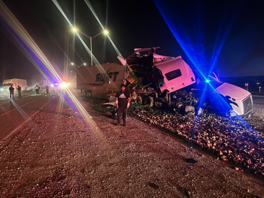 Semi crash on I10 west near Clint open after hours of being closed KVIA