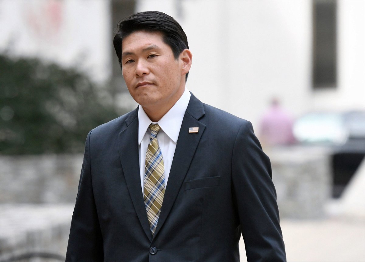 US Attorney Robert Hur arrives at US District Court in Baltimore in November 2019.