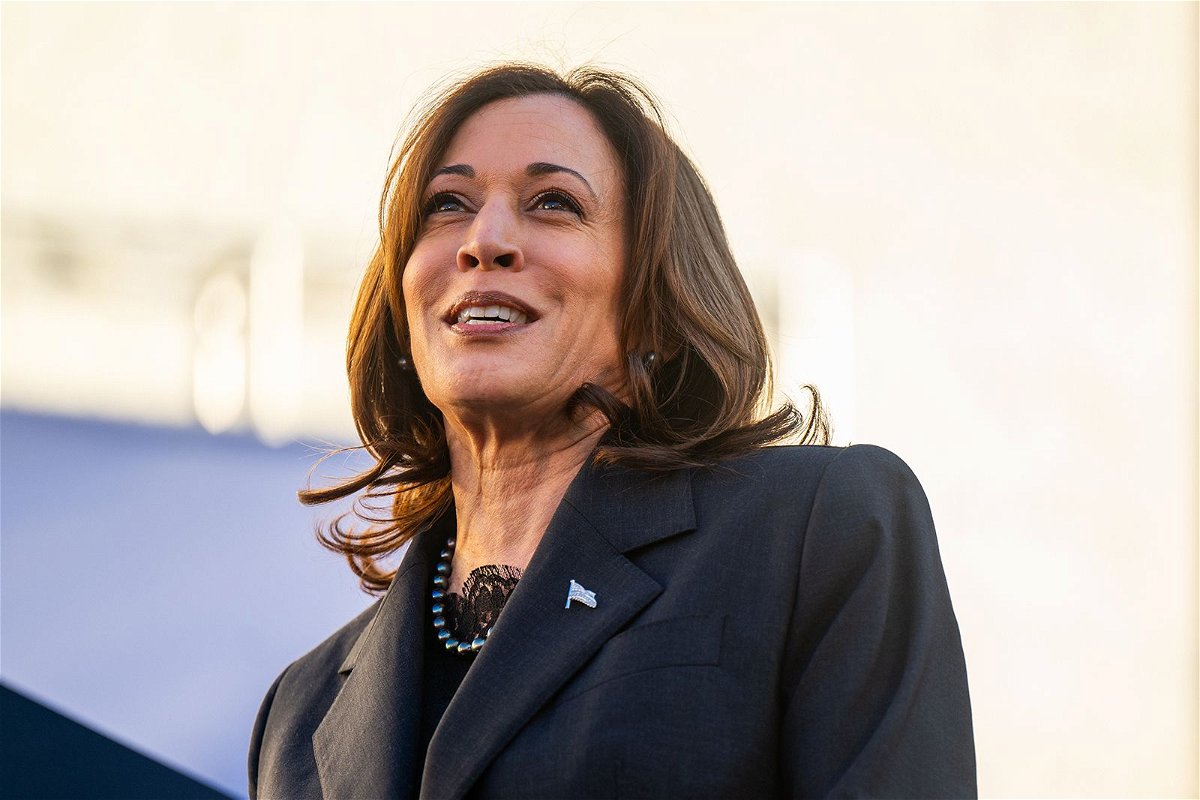 U.S. Vice President Kamala Harris speaks during a 'First In The Nation' campaign rally at South Carolina State University on February 2