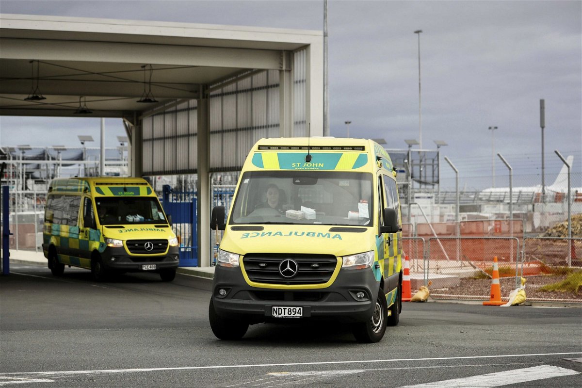 Ambulances respond to an incident at Auckland International Airport on March 11.