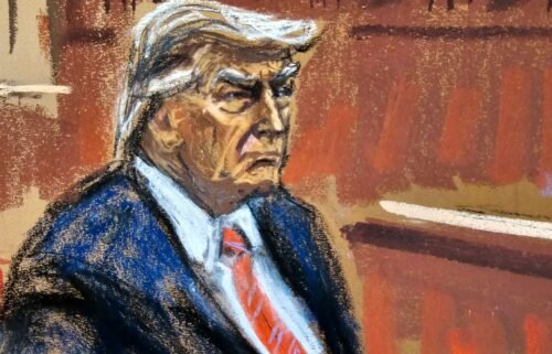 In this courtroom sketch
